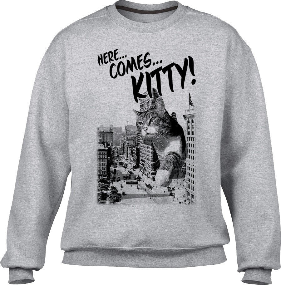 here kitty leopard print sweatshirt