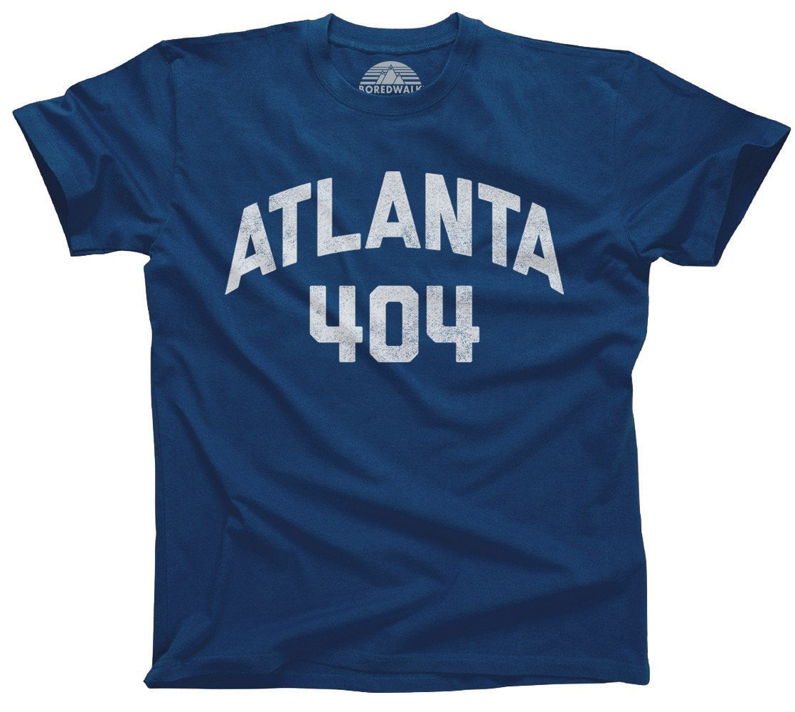 BoredWalk Men's Atlanta 404 Area Code T-Shirt, Medium / Navy