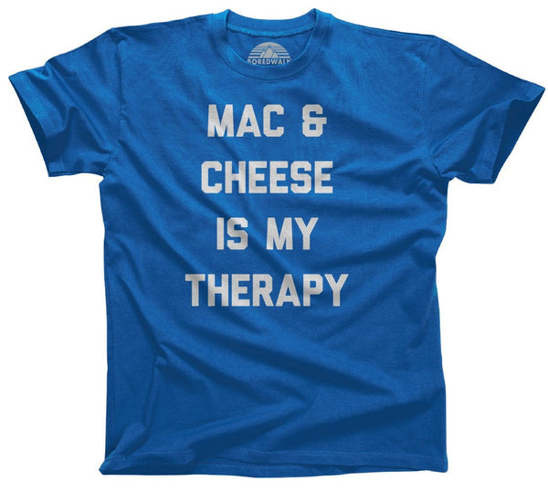 Boredwalk Men's Mac & Cheese Is My Therapy T-Shirt - Royal 