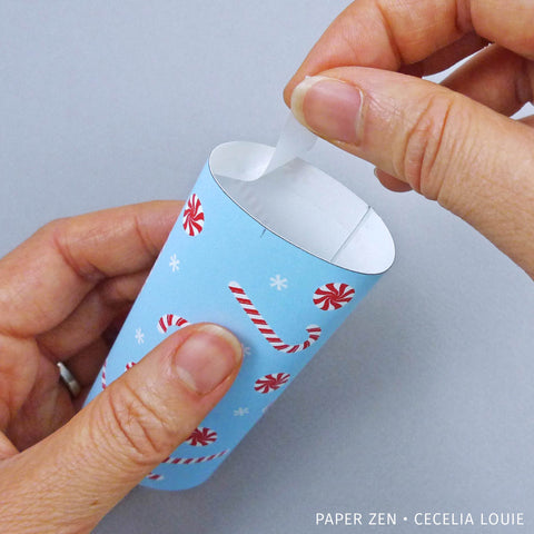 Snowflake Candy Cane Christmas - Free Printable PDF Box