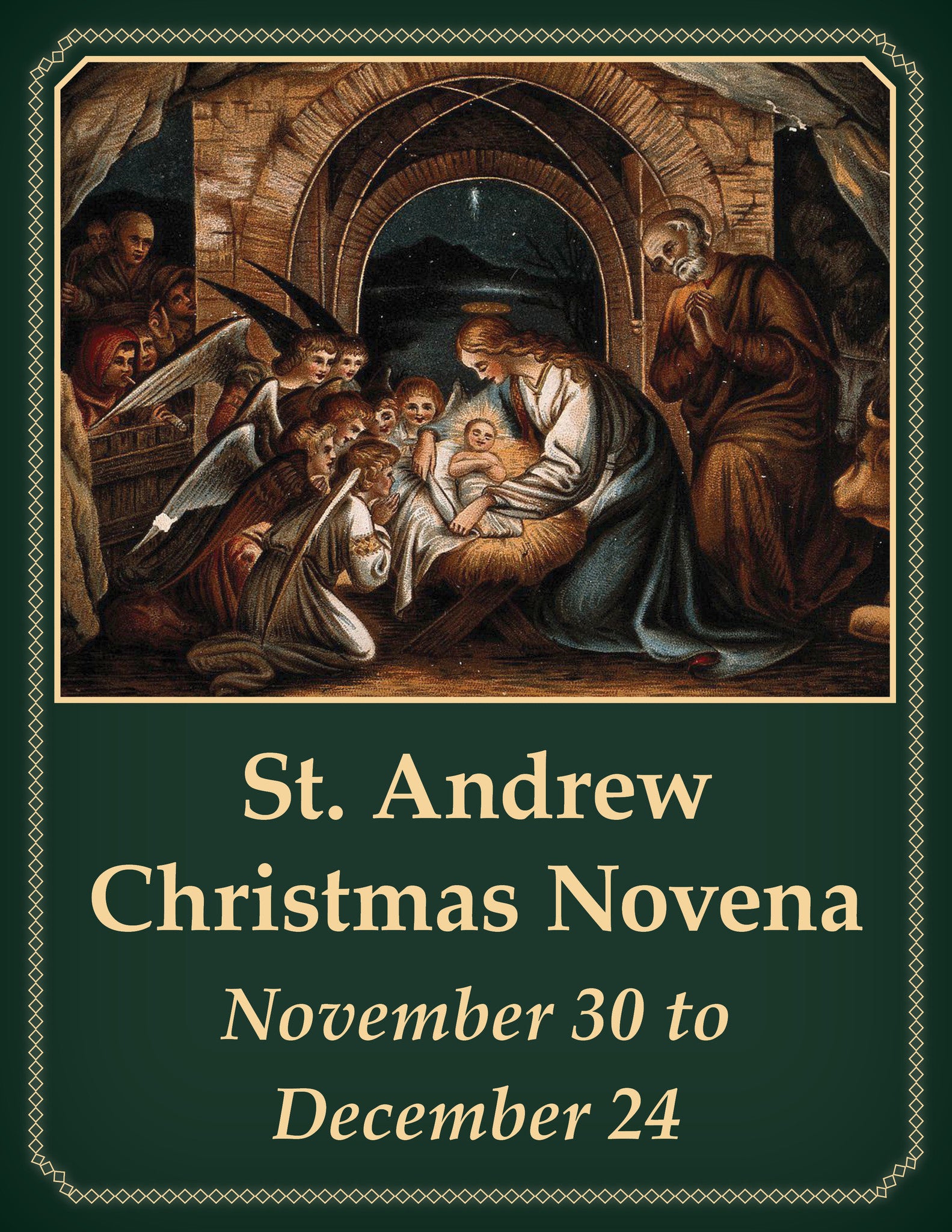 St. Andrew Christmas Novena Holy Card Catholic Homeschool Online