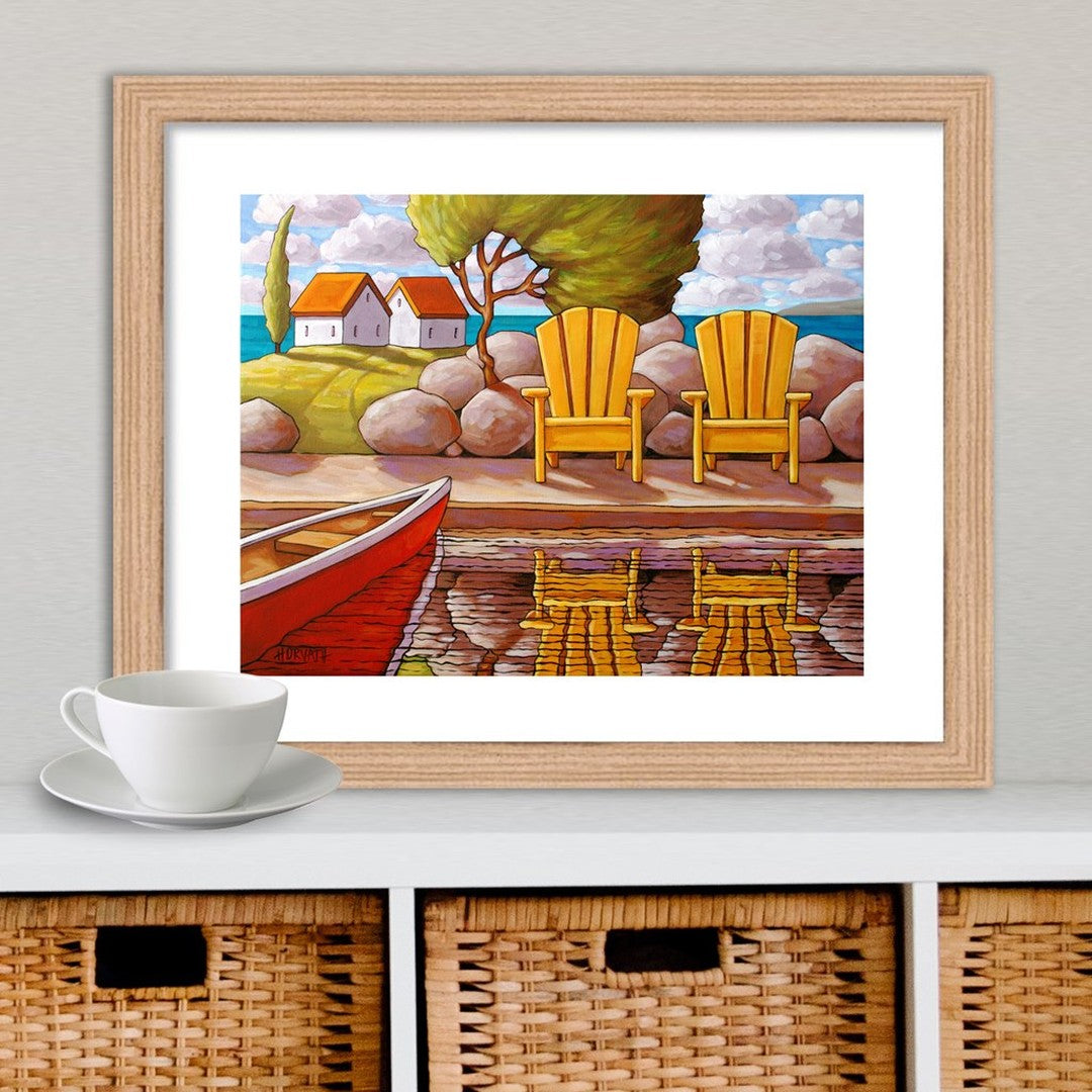 yellow chairs art print