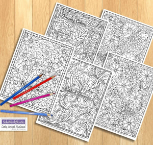 Download Flower Doodle Art Coloring Pages 5 Pack Pdf Download Printable Soloworkstudio