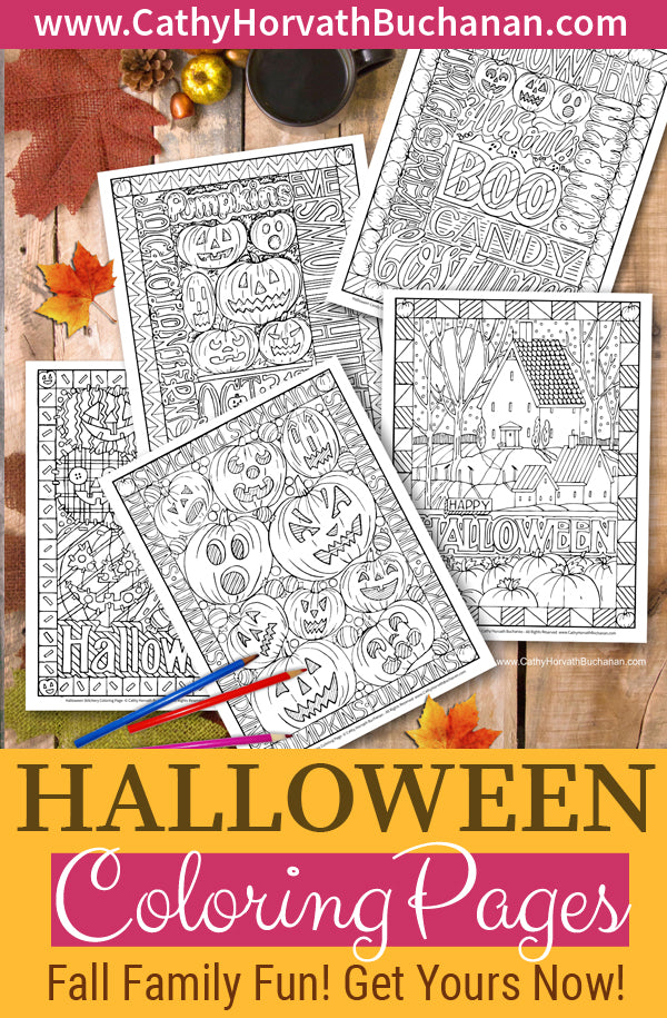 Download Halloween Coloring 5 Page Coloring Book Pdf Download Printable Soloworkstudio