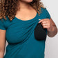 short sleeved Nursing T-shirt in Tidal Teal for breastfeeding