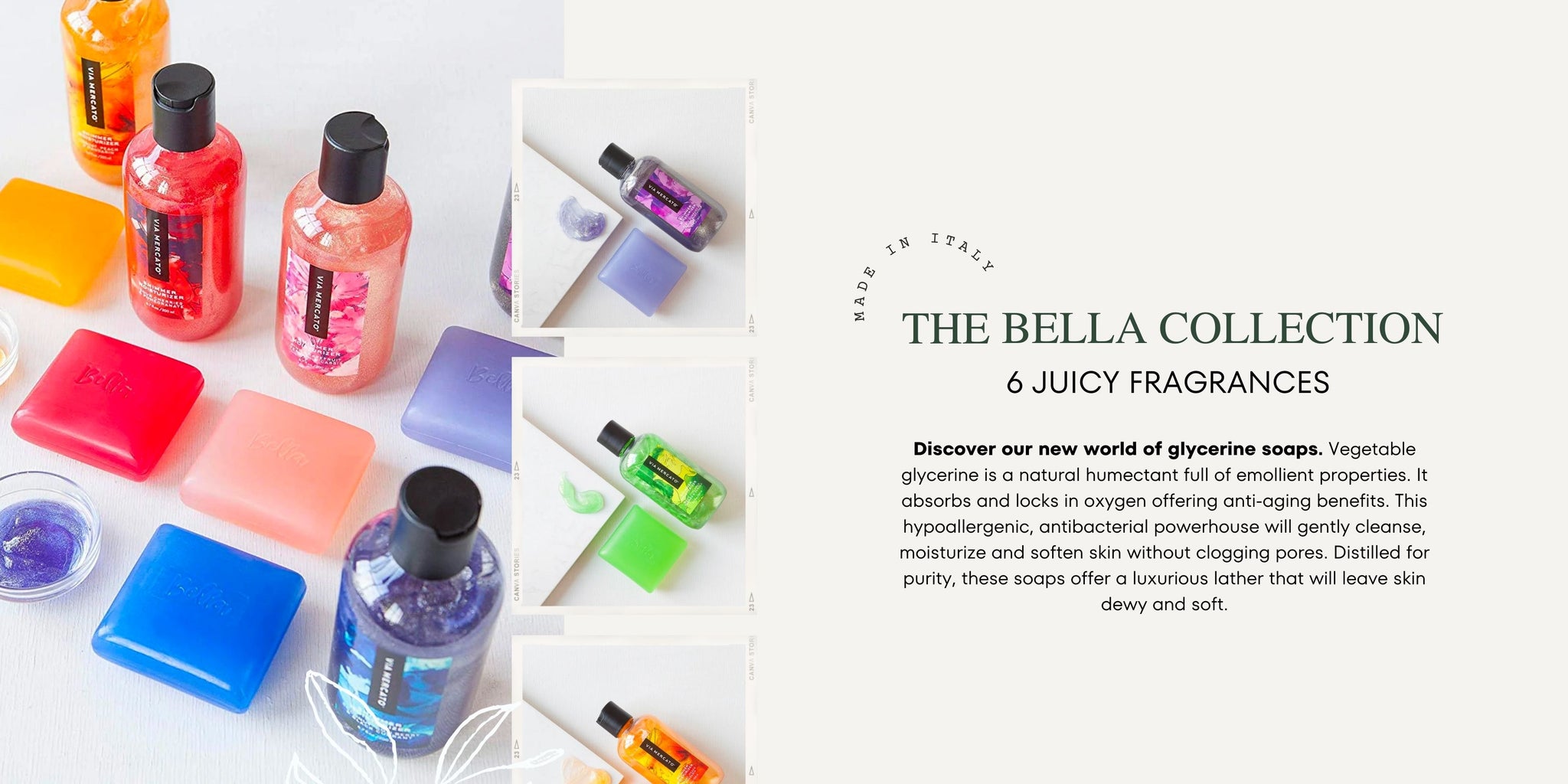 Bella Soaps and Bath Gels Made in Italy