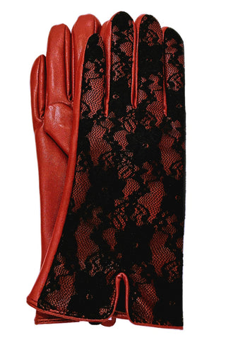 leather lace gloves