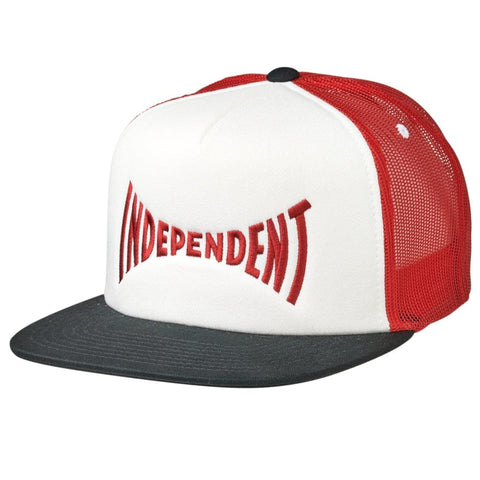 Independent | Span Mesh Trucker Hat - Black/White/Red