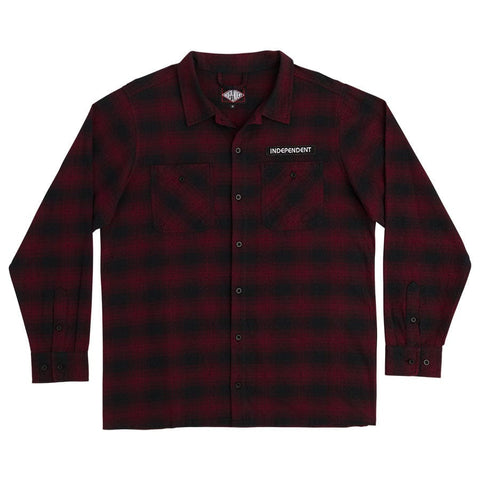 Independent | Tilden Flannel Button Up - Black/Burgundy