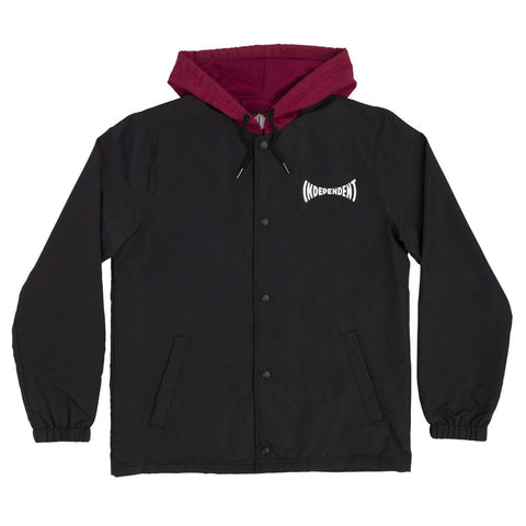 Independent | Span Hooded Windbreaker Jacket - Black/Burgundy