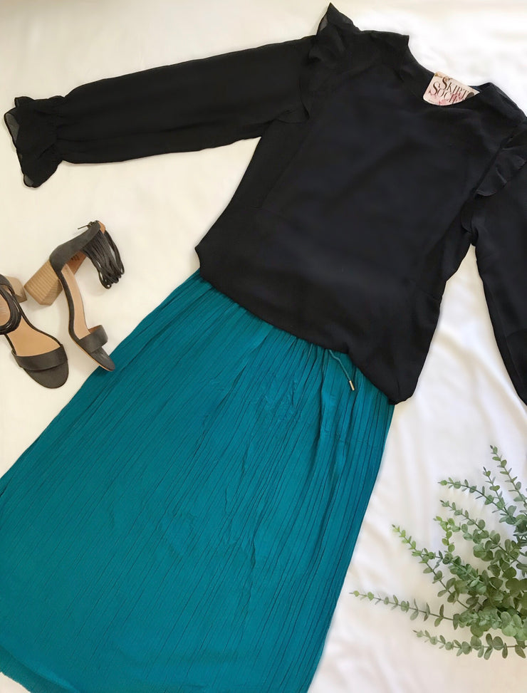 teal maxi skirt