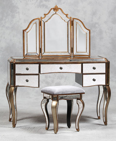 Dressing Table Set Venetian Mirrored Vanity Table Luxury Window