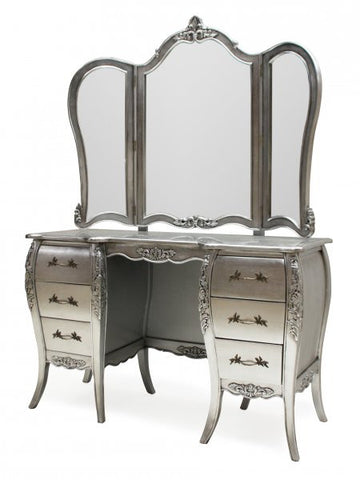 Chateau Silver Vanity Table Writing Desk Luxury Window Treatments