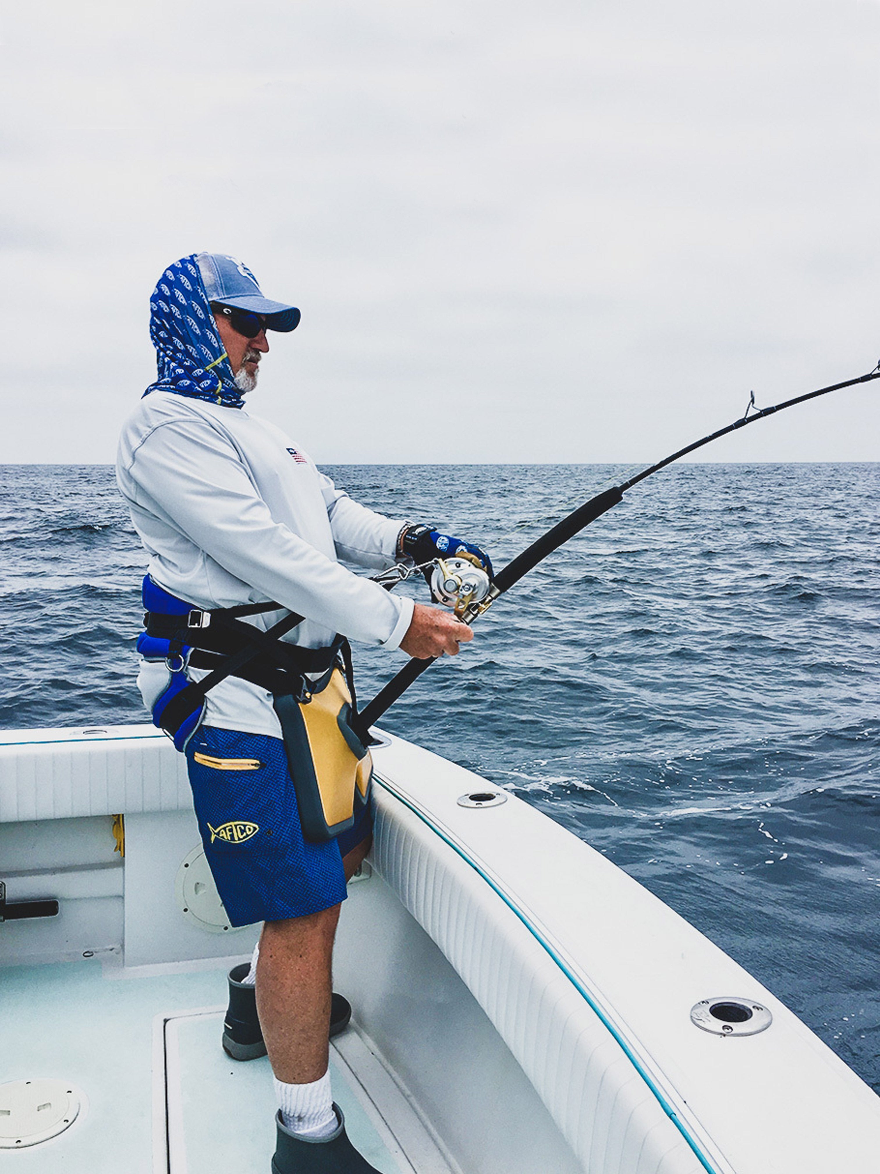 AFTCO Fighting Belt being used to catch a large fish