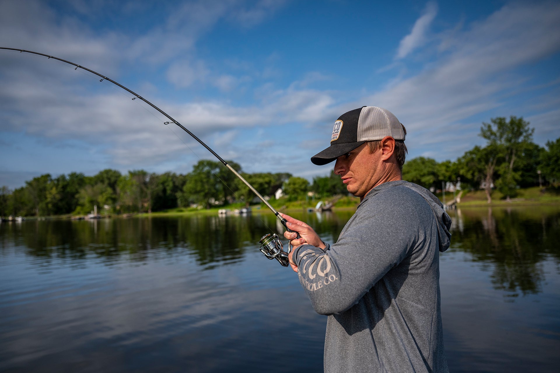 Pangrac fishing and fighting a fish