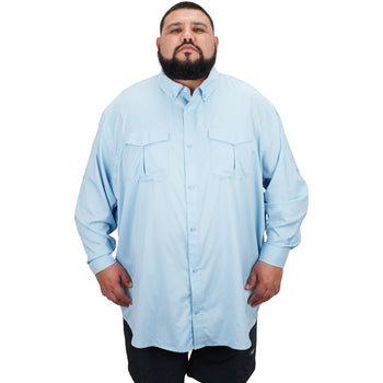 AFTCO Big Guy Rangle SS Vented Fishing Shirt / Airy Blue / 3X