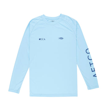 AFTCO Jigfish Long Sleeve Shirt, Sky Blue, Large