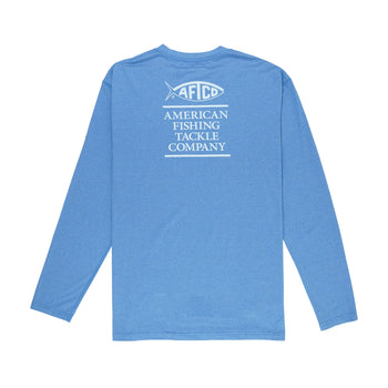 AFTCO Aftech Men's Medium Performance Fishing Graphic Long Sleeve Shirt  ~Aqua~