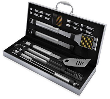 16-Piece Stainless Steel Home-Complete BBQ Grill Tool Set