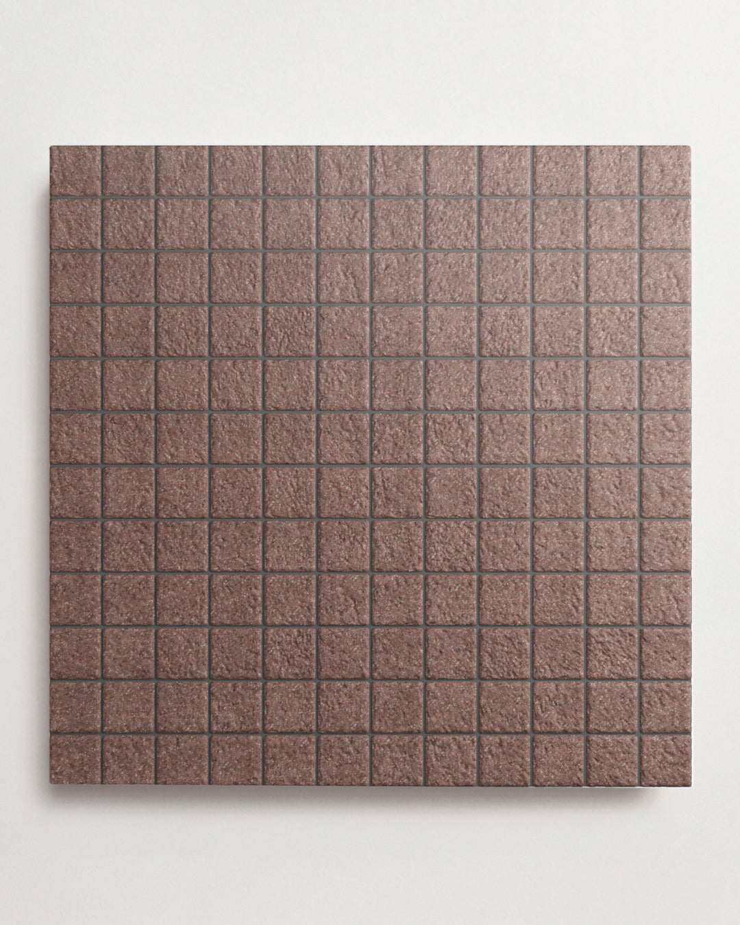 Small square reddish brown tiles.