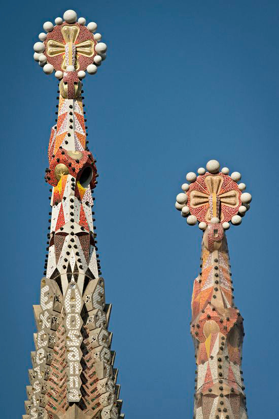 Spires covered bright colored tile fragments.