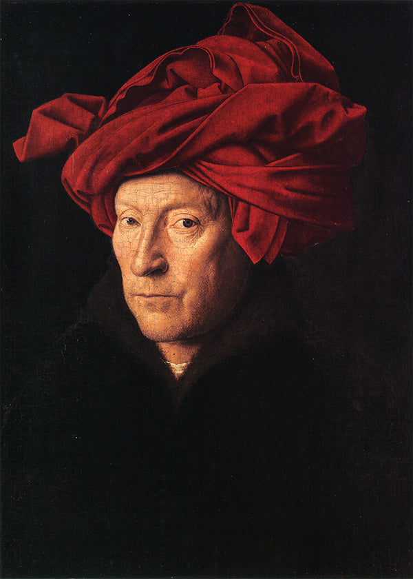 A van Eyck painting of a man.