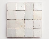 unmounted clé zellige 2x2 square tiles in weathered white