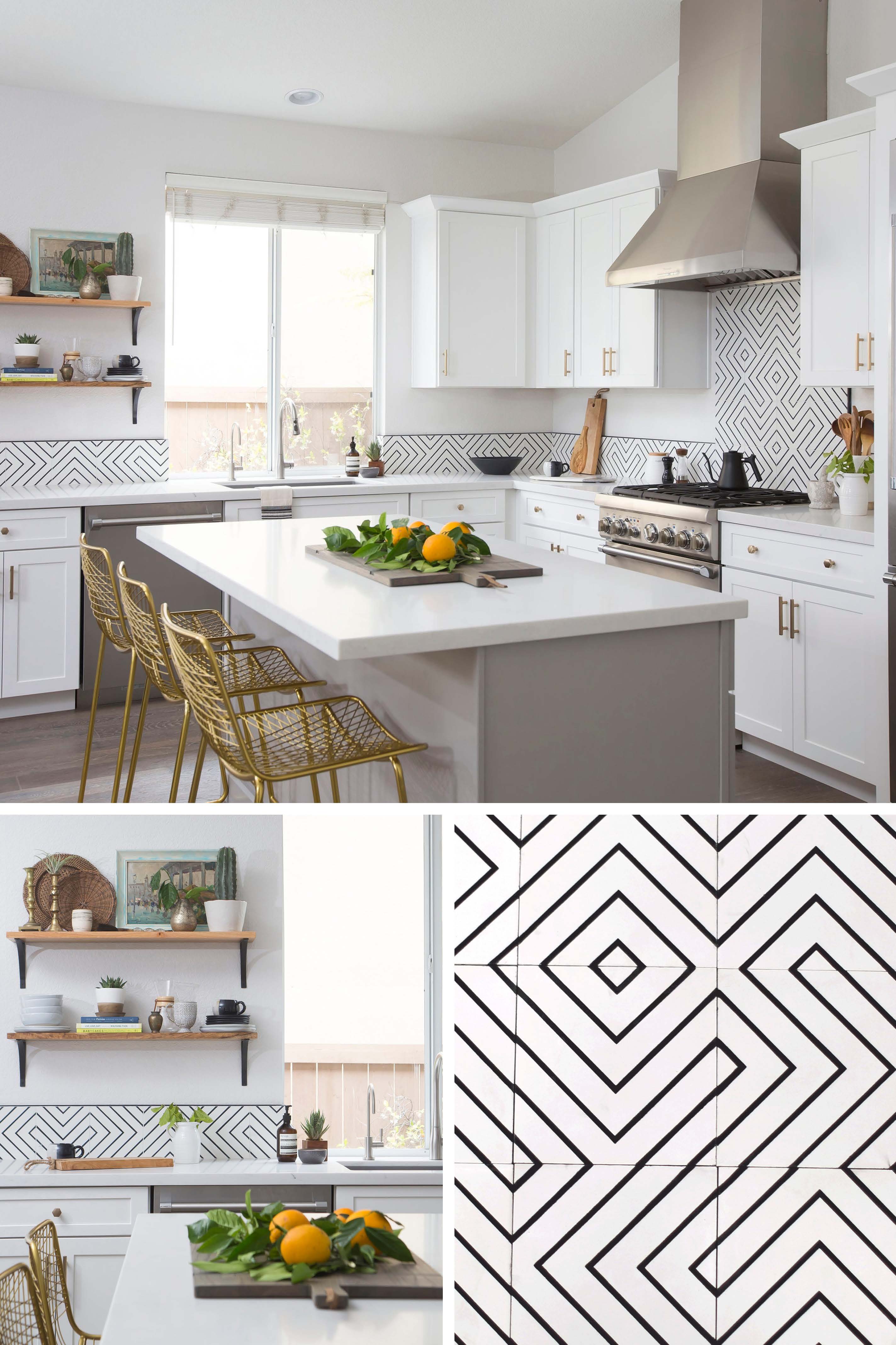 Kitchen Reno Encaustic Cement Tile Backsplash Steals The Show