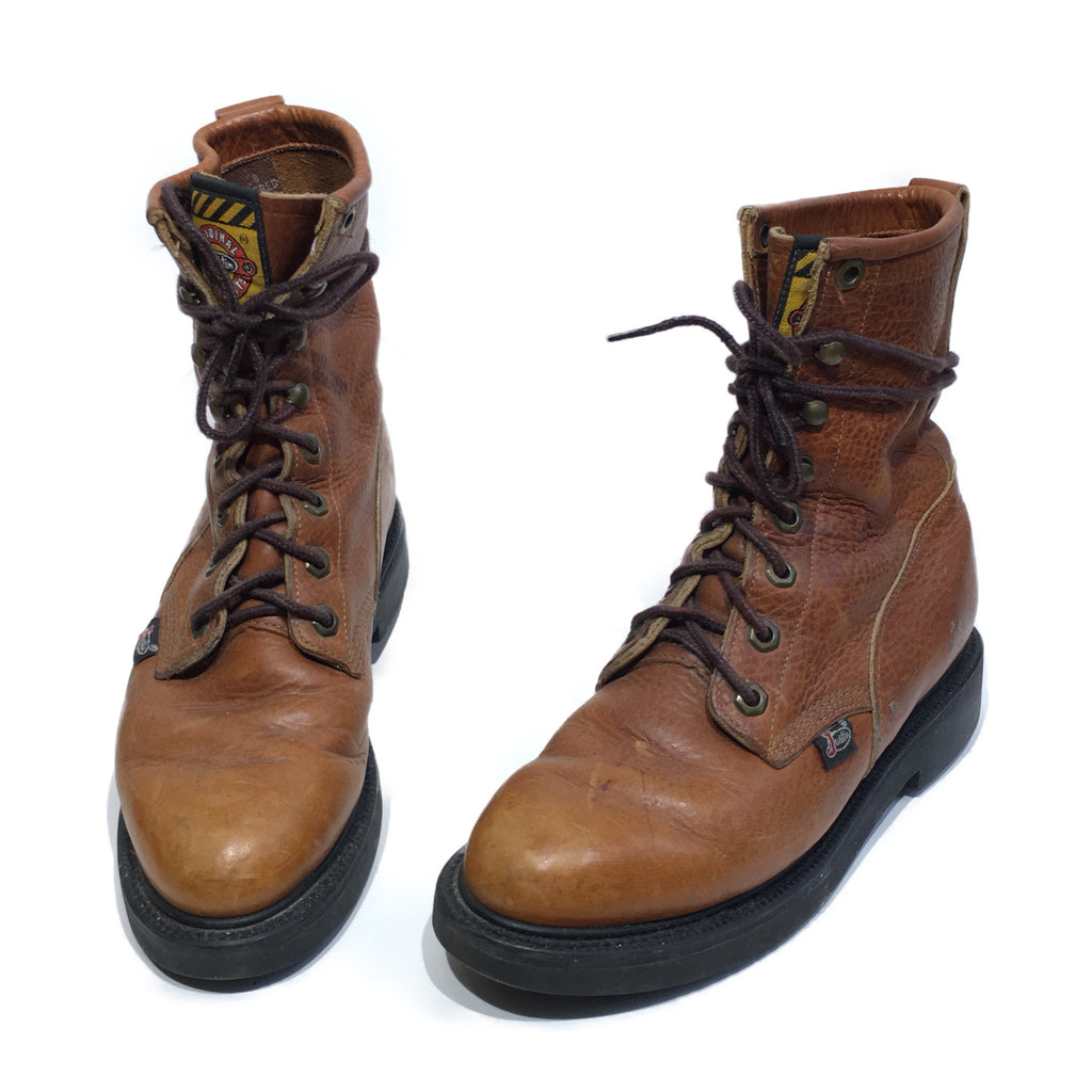 justin roper lace up work boots