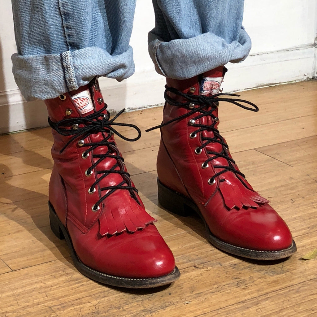 justin roper lace up boots