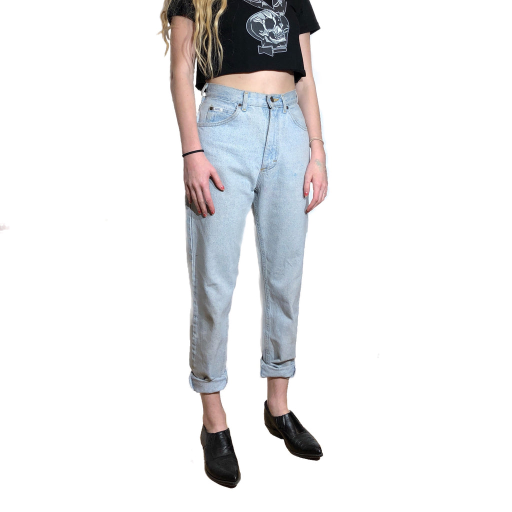 washed mom jeans