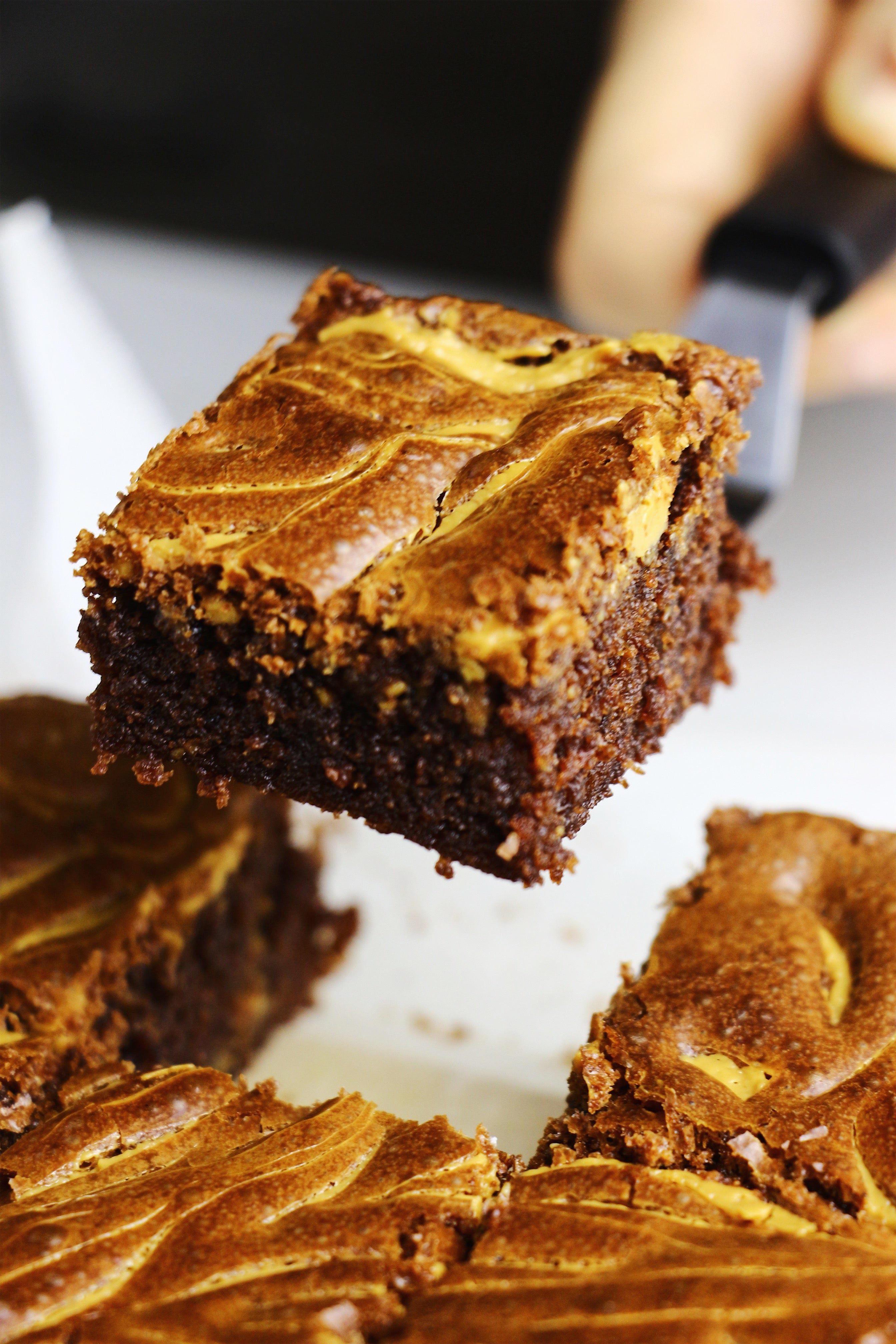 Peanut Butter Swirled Fudge Brownies