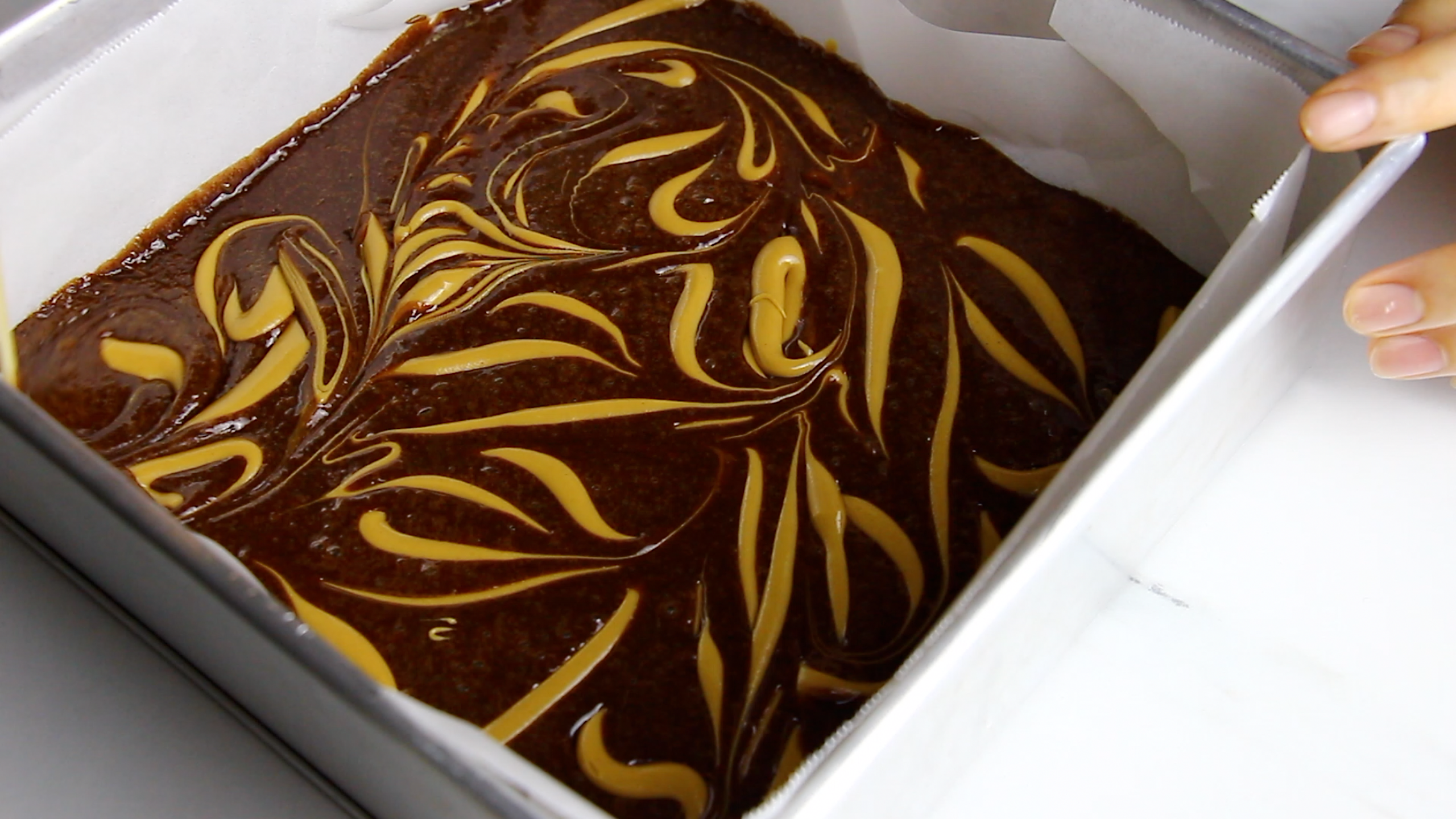 Peanut Butter Swirled Fudge Brownies