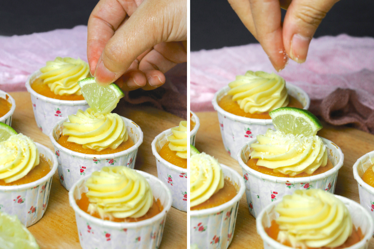 garnish lime coconut cupcakes