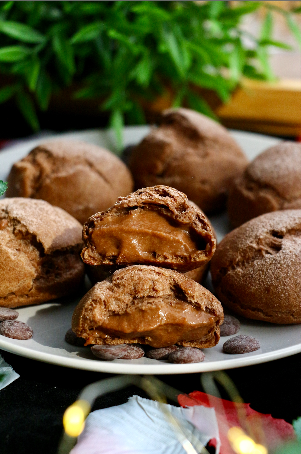 Belgian Dark Chocolate Peppermint Cream Puffs (makes 20 puffs)