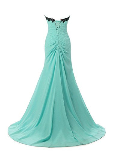 Mermaid Chiffon Appliques Beaded Long Prom Gowns – PromDress.me.uk