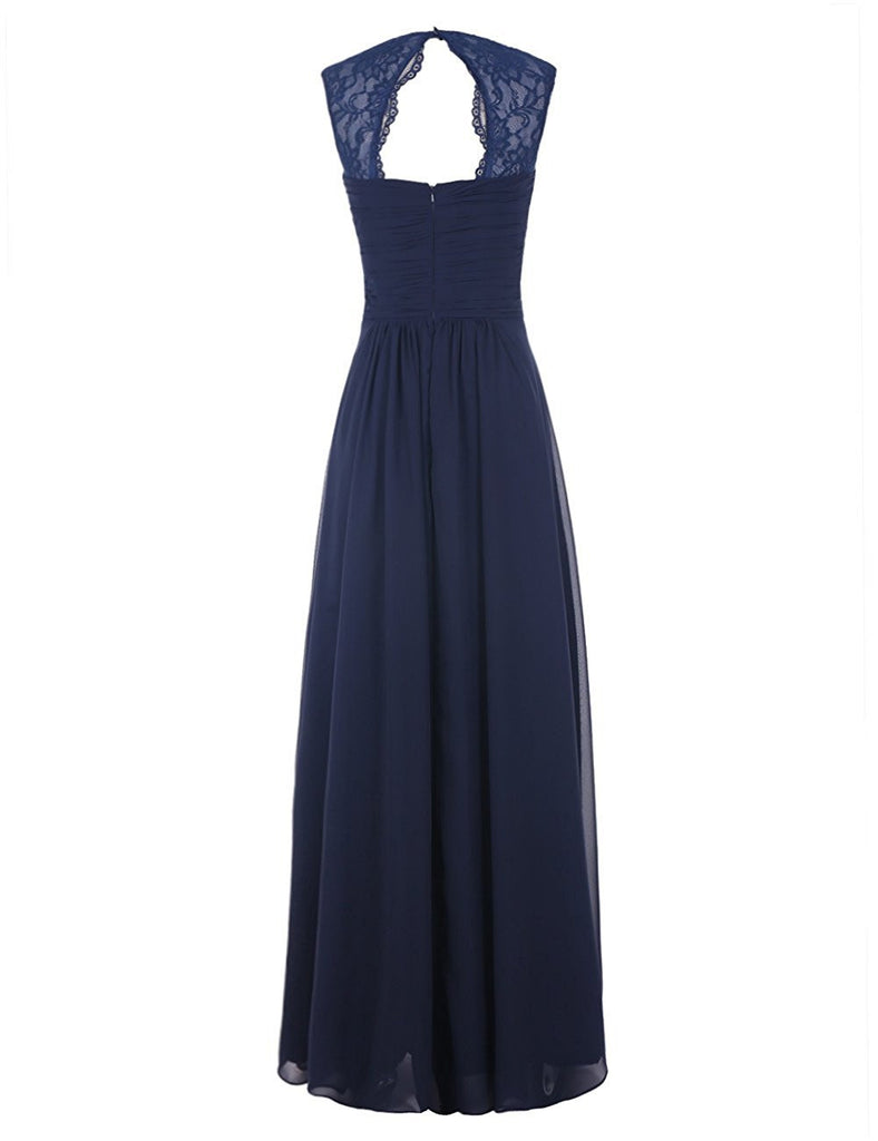 Chiffon Bridesmaid Dress Long Lace Prom Dress Evening Dress – PromDress ...