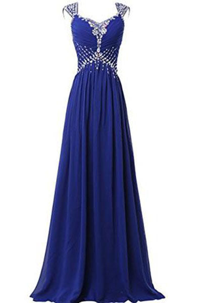 V-neck Prom Gowns Party Dresses Chiffon Long Evening Dresses uk PH205