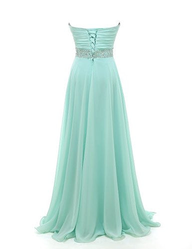 Classy Sweetheart A-line Party Dresses,Strapless Party Dresses,Chiffon ...