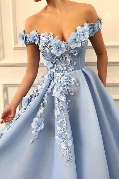 Tulle 3d Flower Prom Dress Online Store ...