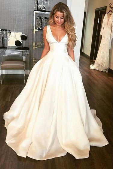 simple a line wedding dresses