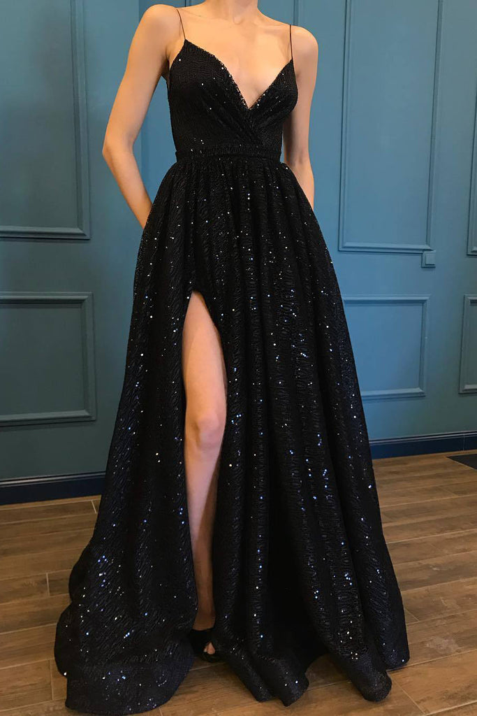 long black sparkle dress outfit