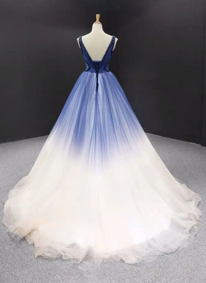 royal blue ombre bridesmaid dress