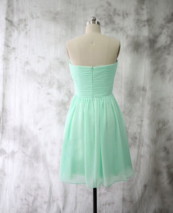 Mint Chiffon Homecoming Dresses, Short Bridesmaid Dresses – PromDress.me.uk