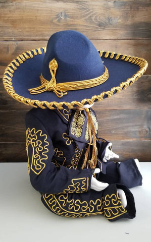 Navy Gold Baby Mariachi Boy, Traje Charro Azul – ava and company