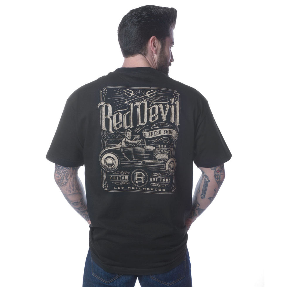 Speed Shop Back Print T-Shirt – Red Devil Clothing
