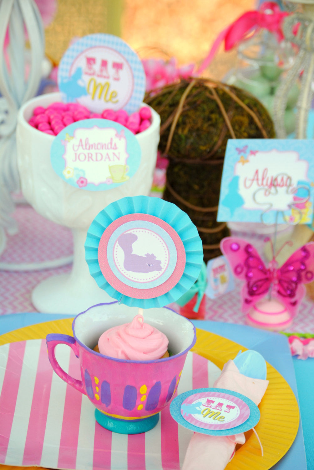 WONDERLAND Birthday Party - MAD HATTER Party - Alice FOOD LABELS ...