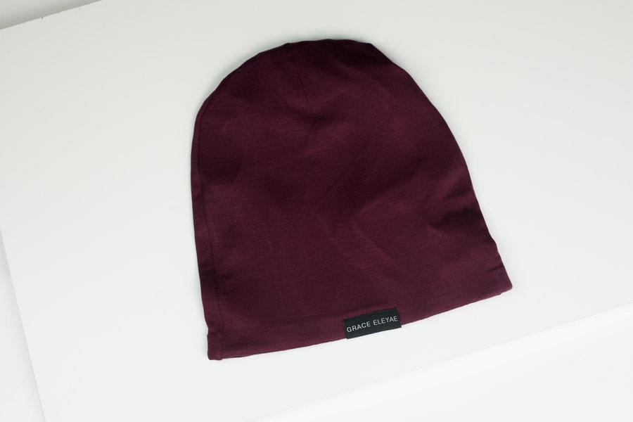 Grace Eleyae - Wine Red Slap | Satin-Lined Cap | Afroshoppe.ch