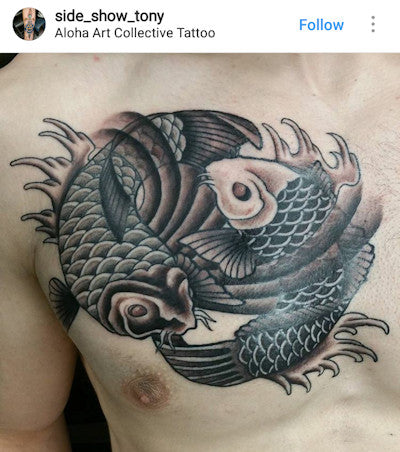 Koi fish tattoo design art Royalty Free Vector Image
