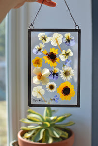 Pressed flower wall hanging - Summer mix